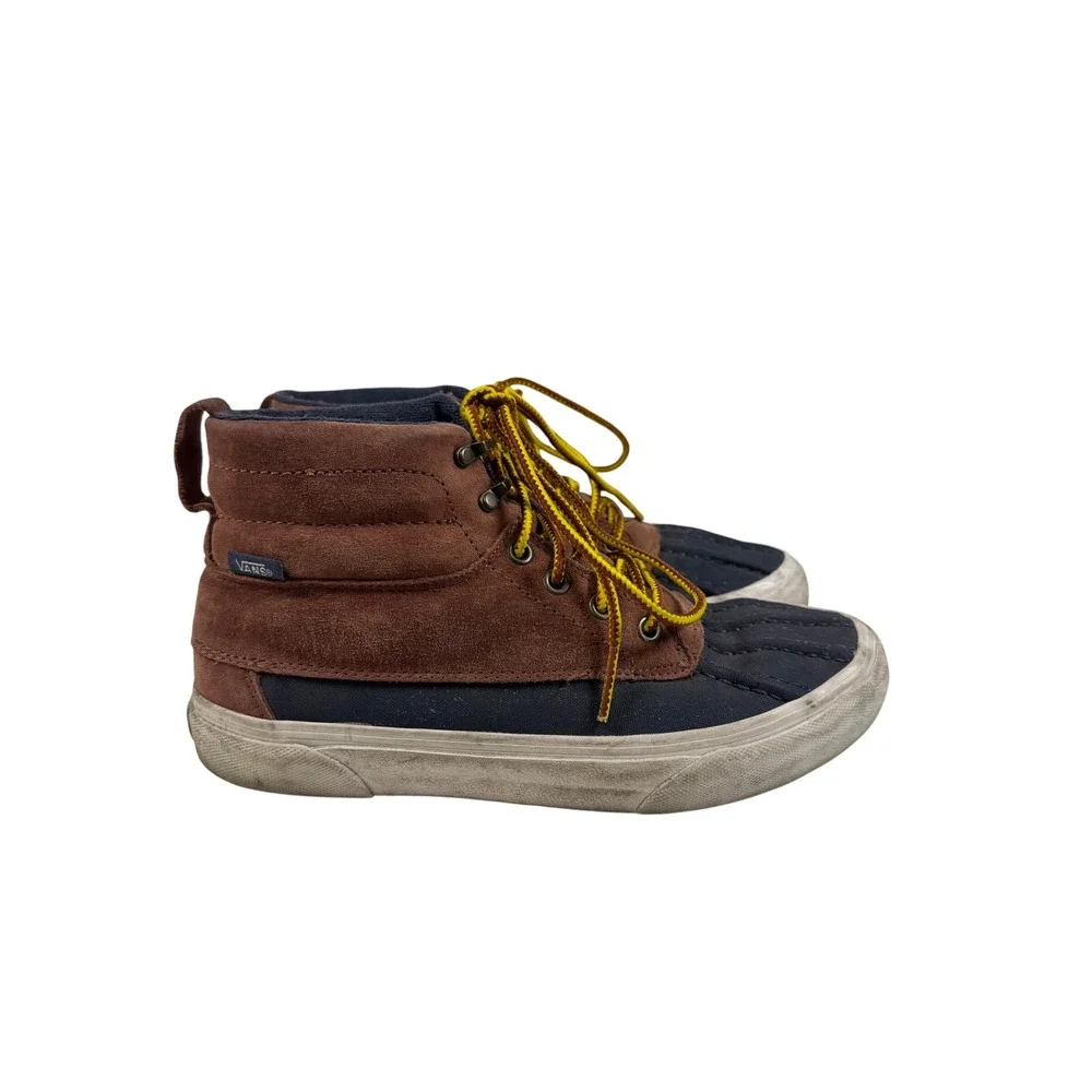 Vans Sk8-Hi Del‎ Pato MTE Brown Navy Blue Duck Boot Mens 7.5 Womens 9.0